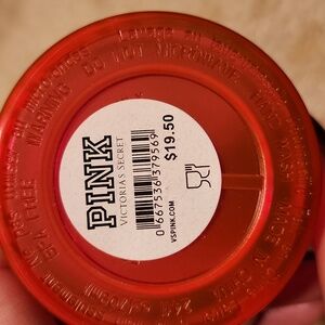 New!! Victorias Secret PINK Neon Plastic tumbler w/ Black & White mini dog 24oz